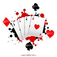 Playing card on the paint splash vector