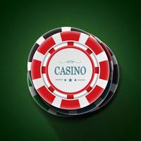 fichas de juego de casino en la pila. vista superior vector