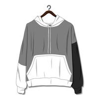 Hoodie jacket isolated on white background. Mockup template vector