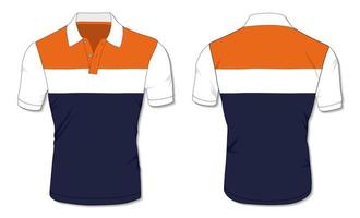Striped Polo Shirt Template vector