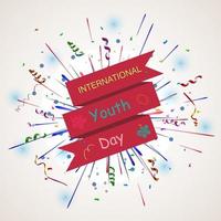 International youth day background with firework vector