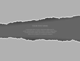 Realistic torn paper on gray background vector