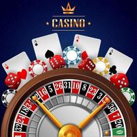 Casino background with gambling element vector