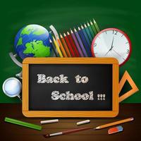 Welcome back to school background with school equipment vector