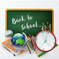 Welcome back to school background with school equipment vector