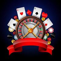 Gambling background with casino element vector