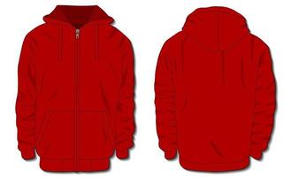 Hoodie jacket with zipper. Mockup template vector