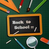 Welcome back to school background with school equipment vector