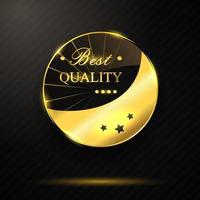 Golden best quality badge vector