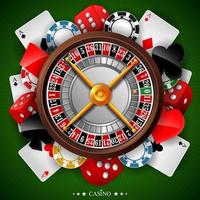 Casino background with gambling element vector