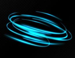 Blue cirlce light with tracing effect vector