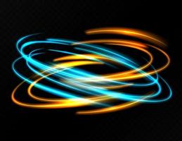 Gold and blue cirlce light with tracing effect vector