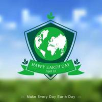 Vector illustration of Earth day templates on blurred background