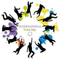 International youth day background vector