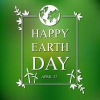Vector illustration of Earth day hand lettering on blurred background
