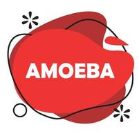 Free Editable Amoeba Geometric Abstract Design Red Color for Material Feed Content vector