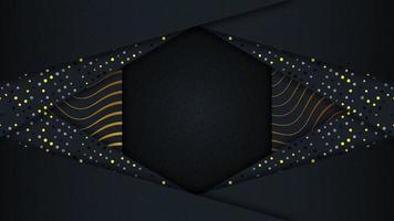 Elegant and Luxury background concept with gold and glitter texture and line. Vector Illustration