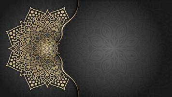 luxury ornamental mandala design background in gold color vector