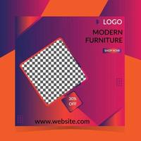 Furniture sale social media  post vector