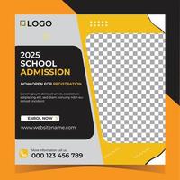 School admission social media post vector