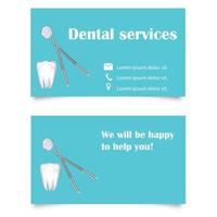 tarjetas de presentación dental, ilustración vectorial, eps10 vector