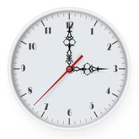 icono de reloj blanco con sombra. ilustración vectorial simulacro de marca y publicidad aislado sobre fondo blanco. vector