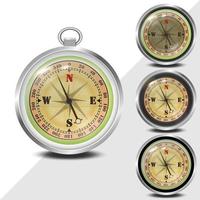 The compass is realistic in different designs. Realistic. For travel destination design. vector