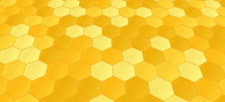 Yellow honeycomb background vector illustration.