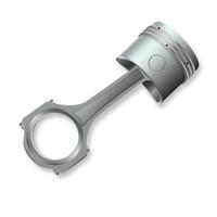 Vector 3D engine piston. Illustration of a piston assembly on a white background