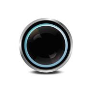 Peephole in black with highlights. Volumetric view. vector