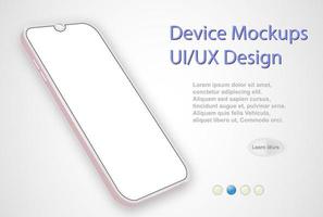 Smartphone blank screen, phone mockup. Infographic template with user interface for presentation. vector