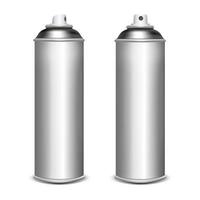 Aluminium Spray Can Template Blank. Front View. illustration vector