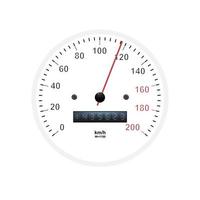 Realistic speedometer. Sport car odometer with motor miles measuring scale. Racing speed counter. Engine power concept template. Vector illustration