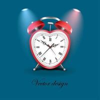 Red alarm clock in the handicap of the heart. vector