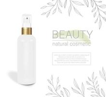 Realistic Cosmetic bottle can sprayer container. Dispenser for cream, soups, foams and other cosmetics With lid and without. Template For Mock up Your Design. vector illustration.