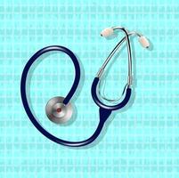 Stethoscope isolated on white mesh background with natural shadow. photorealistic vector illustration