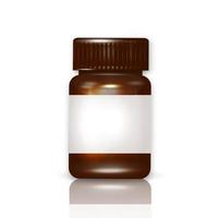 Realistic plastic brown bottle. Mock Up Template. Vector illustration