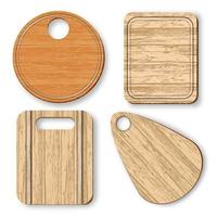 A set of four cutting kitchen boards. vector