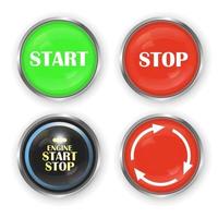 Engine start and stop button vector