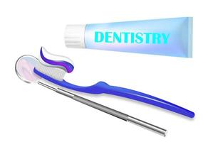 banner de concepto de pasta de dientes. ilustración isométrica del banner de concepto de vector de pasta de dientes para diseño web