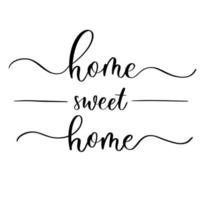Home sweet home - vector calligraphic inscription with smooth lines.