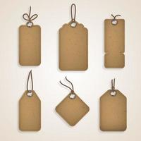 Vector realistick set of sale paper tags for christmas holiday shopping promotion.