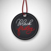 Black friday realistic vector round paper price tag. Sale price tag labels.