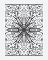 Adult coloring page free vector. Outline mandala vector