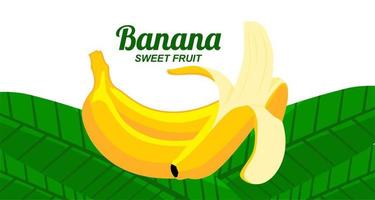 Banana themed design template vector
