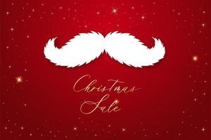 Christmas sale vector template with mustache santa claus.