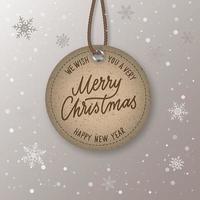 Christmas Sale realistic vector round paper price tag. Price tag labels.