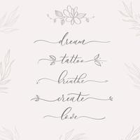 Rustic decorative set calligraphy inscriptions. Hand drawn vintage vector design set.