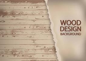 Torn paper on old wooden background vector. vector