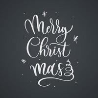 Merry Christmas - hand lettering inscription. vector